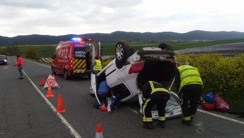 Una persona herida en un accidente entre Acedo y Mués