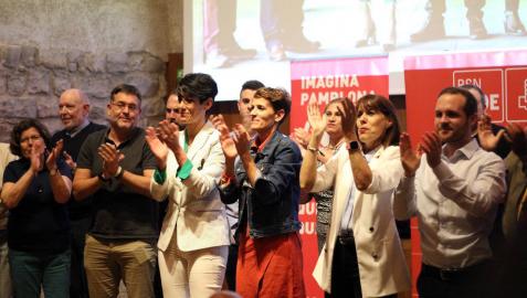 Chivite, Esporrín y otros candidatos del PSN, este lunes en Condestable.