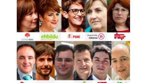 Combo de los cabezas de lista al Parlamento de Navarra en las elecciones autonómicas de 2019.