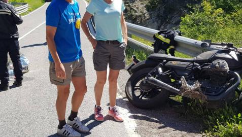 Tres motoristas, heridos graves en dos accidentes en Navarra