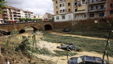 Antes y después en las inundaciones de Tafalla (VI)