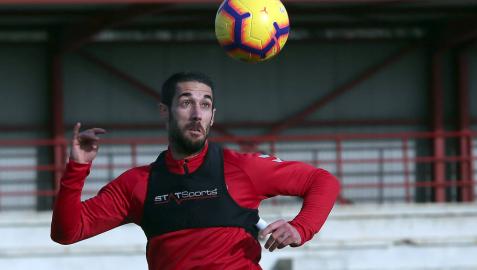 Lillo, en un entrenamiento de Osasuna en Tajonar.