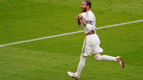 Ramos celebra su tanto ante el Athletic. Ramos celebra su tanto ante el Athletic.