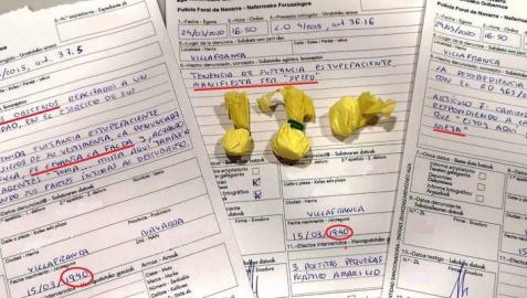 Algunos de los boletines de denuncia impuestos durante el estado de alarma en Navarra.