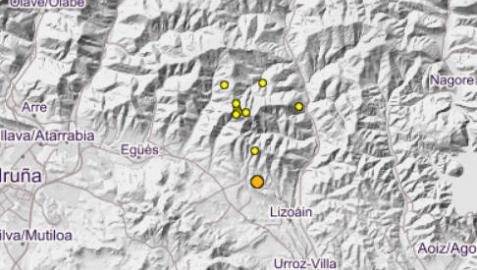 Tres pequeños temblores sacudieron la zona de Lizoáin este viernes por la tarde