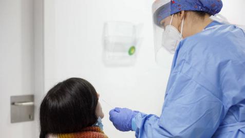 Test de antígenos realizado en el centro de salud de Ansoáin.