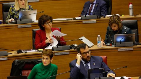La presidenta María Chivite y el consejero de Interior, Javier Remírez, en el pleno que el Parlamento celebró el pasado jueves. La presidenta María Chivite y el consejero de Interior, Javier Remírez, en el pleno que el Parlamento celebró el pasado jueves.