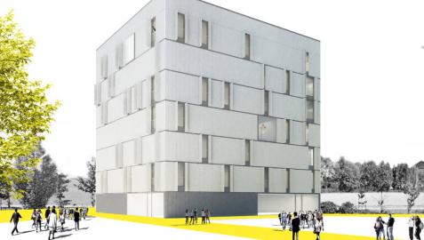 Imagen virtual del edificio que se prevé construir en la Azucarera.