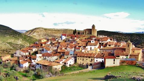 Imagen panorámica de la localidad de Luco de Bordón, en Teruel