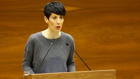 La consejera de Economía y Hacienda del Gobierno de Navarra, Elma Saiz, en un pleno anterior