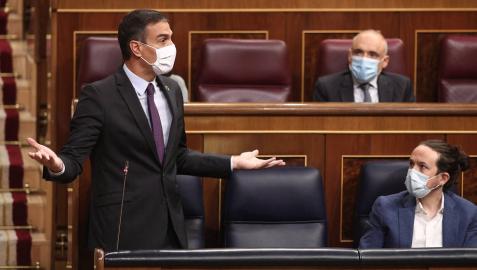 Pedro Sánchez, en la sesión de control en el Congreso.