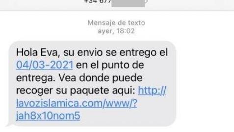 Policía Foral alerta de falsos sms que simulan ser empresas de paquetería