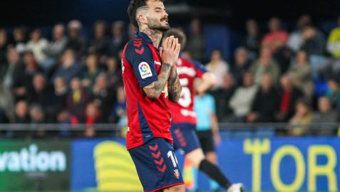 Rubén García se lamenta durante el último partido en La Cerámica.