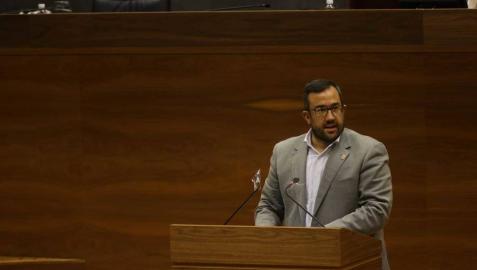 Javier Remírez, este jueves en el Parlamento foral.