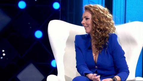 Rocío Carrasco, durante un momento de la entrevista en Telecinco.