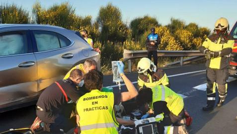 Trasladado al CHN tras salirse de la AP-15, en Cizur