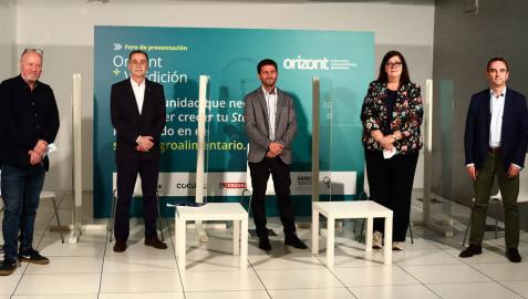 Patxi Larumbe (Cocuus); Ignacio Hernández Goñi (Florette); David Sánchez (Grupo Eroski); Pilar Irigoien (Sodena) y Santiago Sala (Grupo Apex).