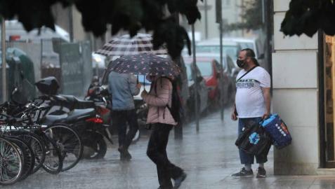 Las precipitaciones han llegado a Pamplona este jueves dejando unos 20 litros por metro cuadrado en la capital.