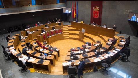 Imagen de un pleno anterior del Parlamento foral.