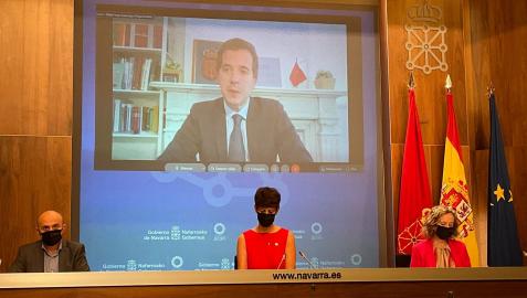 Rueda de prensa del consejero de Desarrollo Económico del Gobierno foral, Mikel Irujo