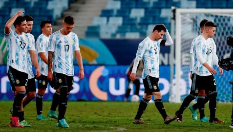 Selección Argentina durante el partido contra Bolivia, a quien golearon este martes