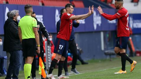 Enric Gallego, en su último partido como jugador de Osasuna contra la Real Sociedad
