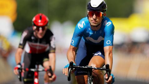 Imanol Erviti (Movistar) entra en segundo lugar en la meta de Nimes