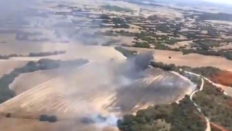Imagen del incendio en Oteiza de la Solana