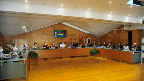 Un momento de la sesión plenaria del Ayuntamiento de Tafalla