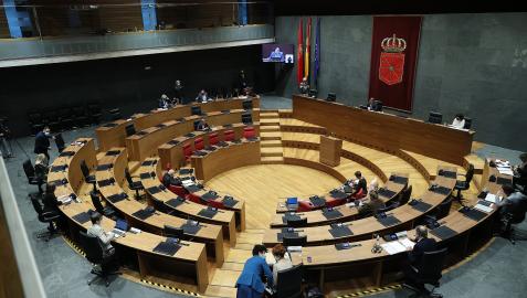 Vista del hemiciclo del Parlamento, minutos antes del inicio de una sesión plenaria