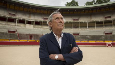 José María Marco, este lunes 12 de julio en el ruedo de la plaza de Toros de Pamplona