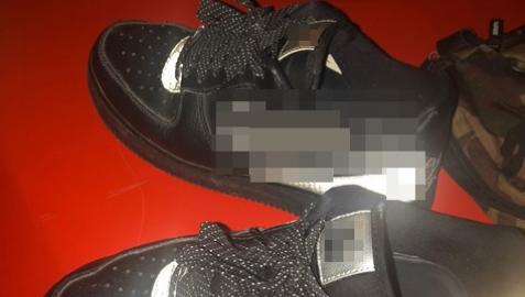 Imagen de las zapatillas que intentó robar.