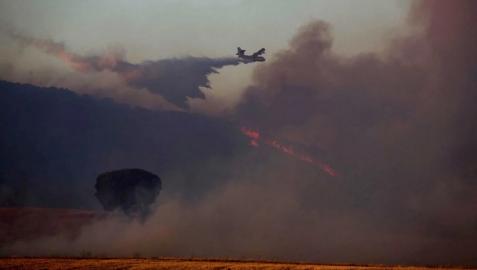 Imagen del incendio que ha afectado al monte Yerga, en Autol.