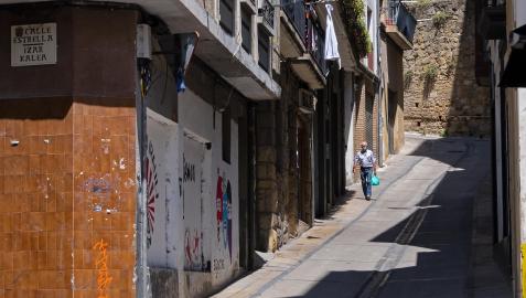 Uno de los puntos del Casco Viejo de la localidad, en la calle donde se vivieron las aglomeraciones