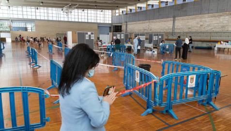 Vacunación en el polideportivo de Jesuitas en Tudela