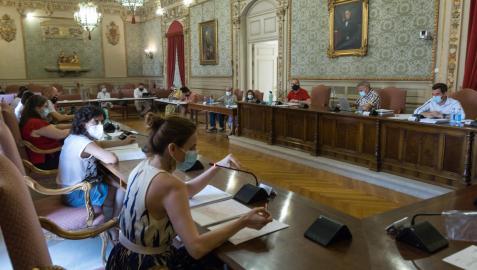 Imagen de los ediles del Ayuntamiento de Tudela, durante la sesión de pleno celebrada este jueves