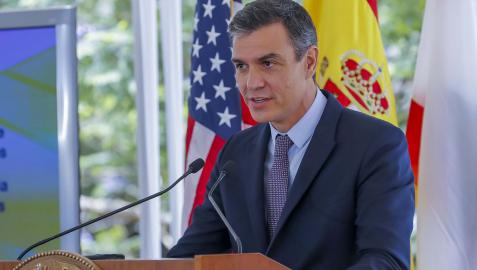 Pedro Sánchez, durante su estancia en Los Ángeles
