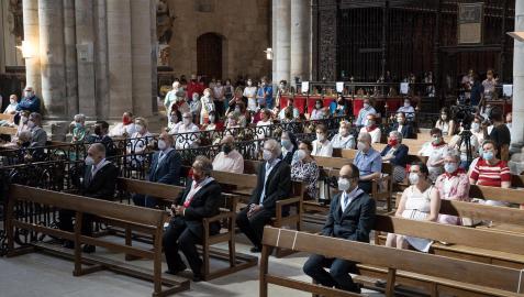 La Catedral de Tudela acogió la misa en honor a la patrona de la capital ribera