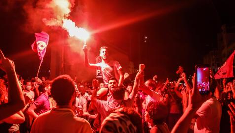 Protestas en las calles de Túnez