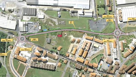 Plano del proyecto de la variante de Irurtzun.