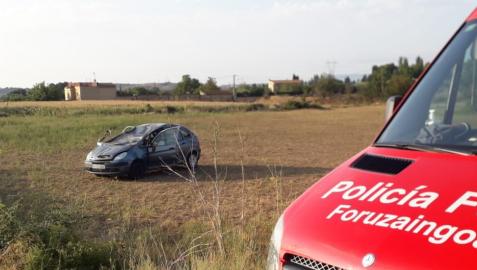 Imagen del accidente en la NA-601 en Mues