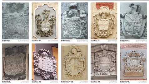 Los escudos de la calle Estafeta