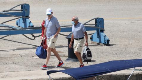 El Rey Felipe VI, embarcando en Mallorca