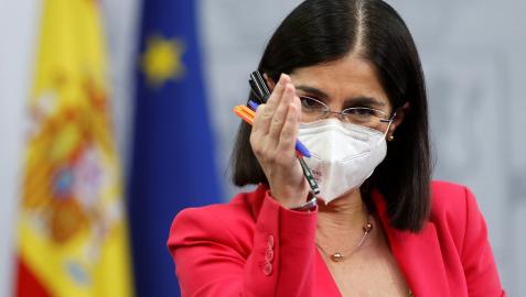 Carolina Darias, ministra de Sanidad, durante la rueda de prensa tras el Consejo de Sanidad Interterritorial
