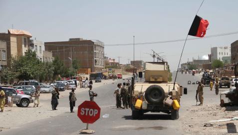Fuerzas de seguridad en la ciudad de Herat, en Afganistán.