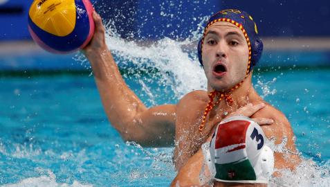 Alberto Munárriz, durante el partido contra Hungría