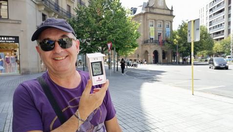 Alberto Pascual con el termómetro a 44º a las 16.15 h. en Merindades