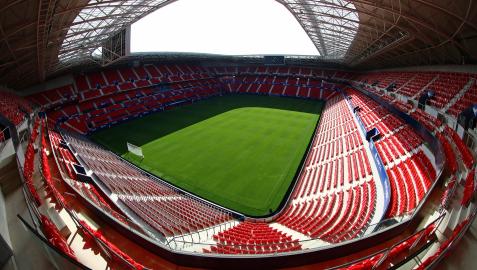 *Una imagen panorámica del estadio de El Sadar, ya preparado para abrir las puertas al público