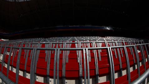 La parte de Graderío Sur con los asientos rail seat