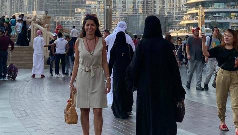 Frente al Burj Khalifa